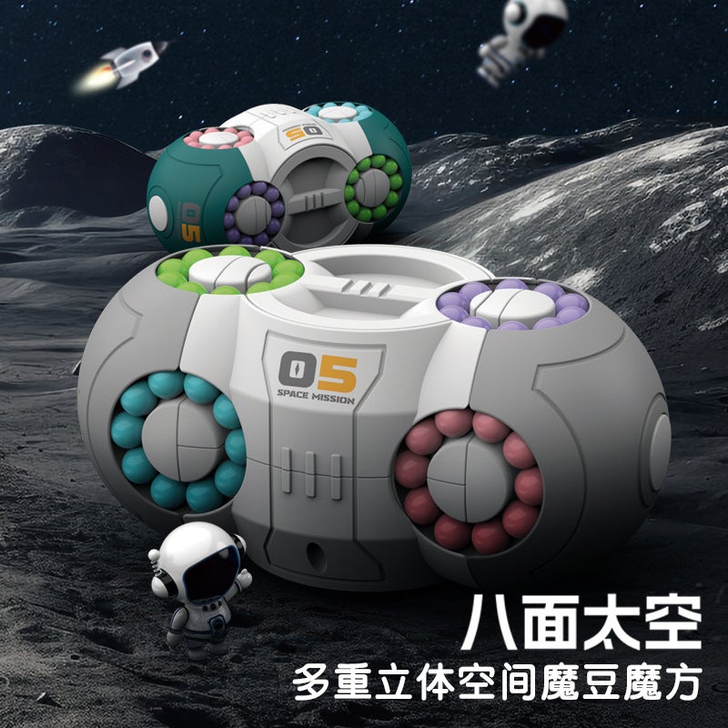 Popular Eight-Sided Space Magic Cube Magic Bean Ball Fingertip Spinner Rotating Decompression Artifact Educational Thinking Toy - Image 2